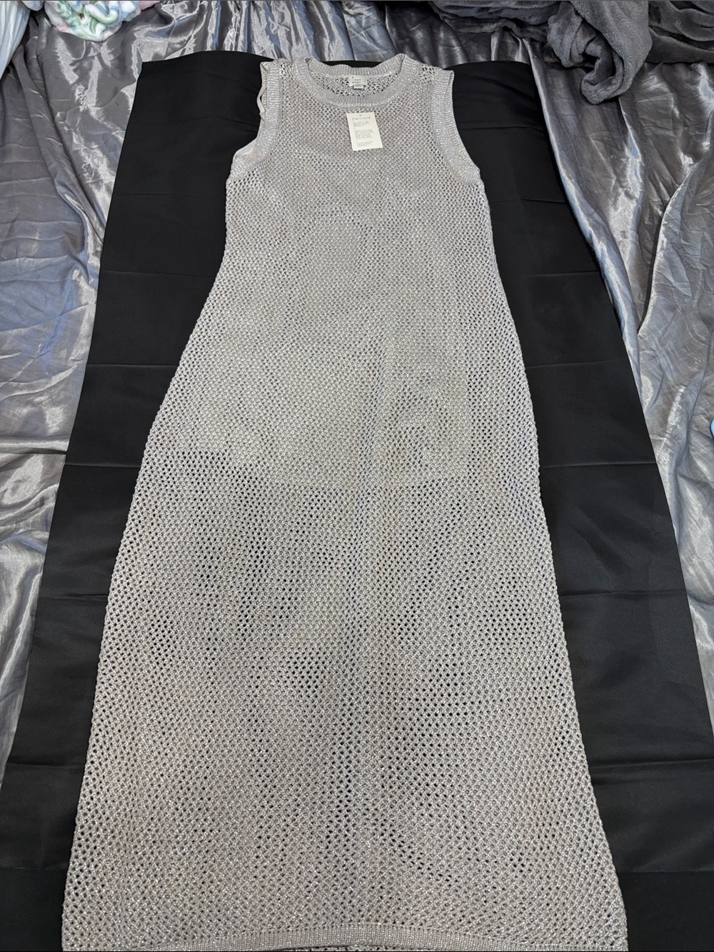 a new day Silver Open-Knit Sleeveless Maxi Dress